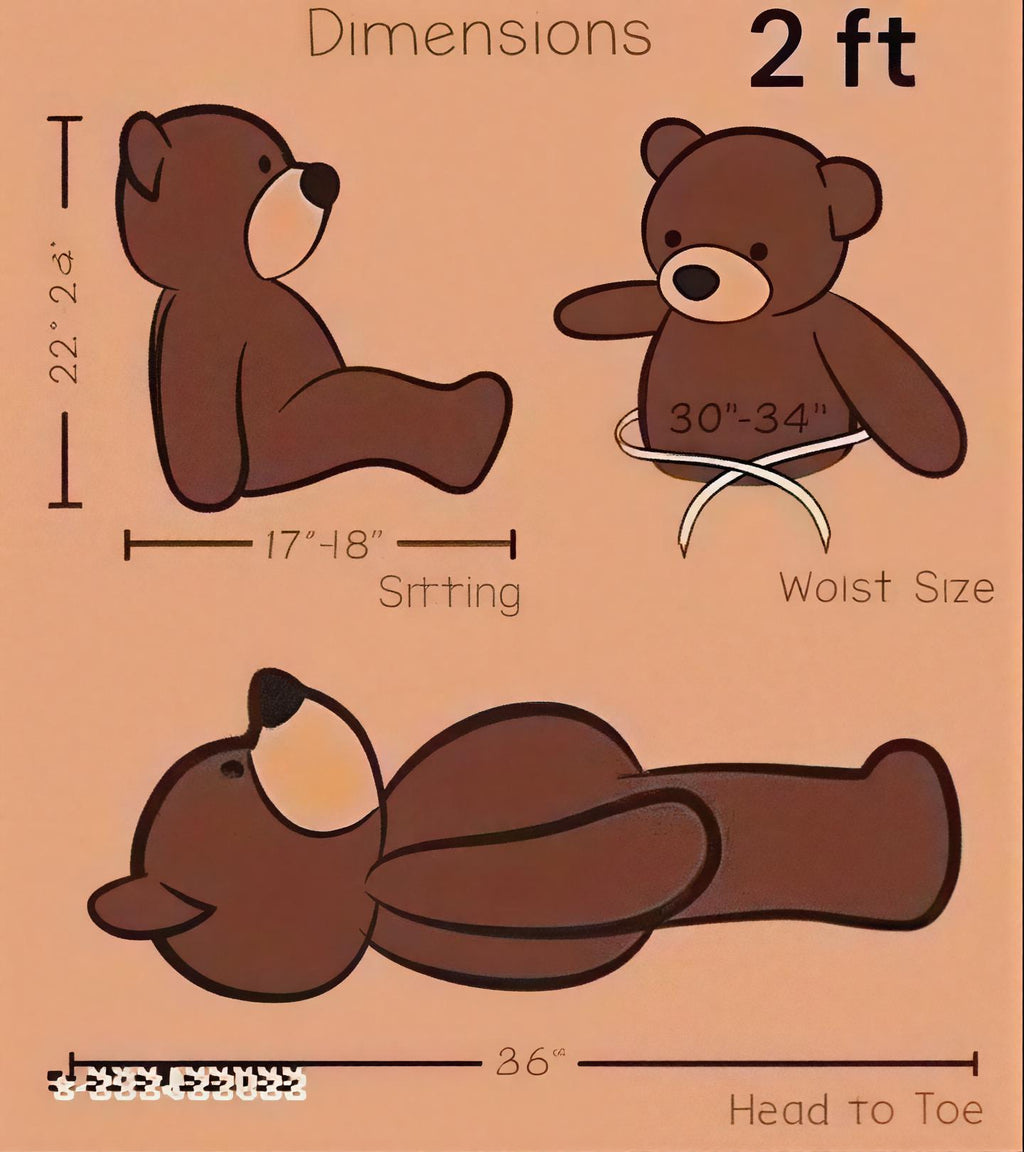 2 feet Pink soft toy (teddy bear)